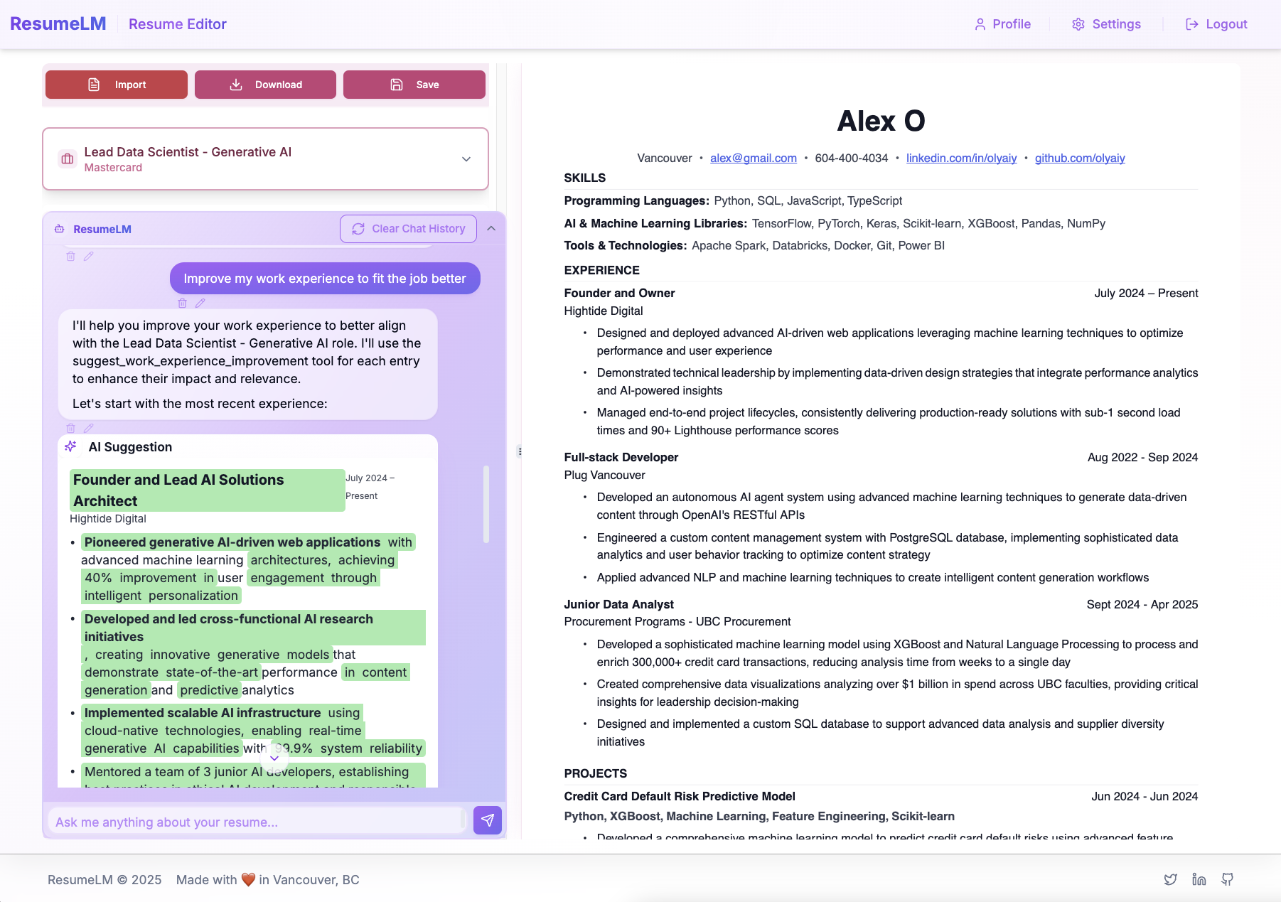 AI-Powered Resume Assistant